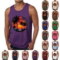 thumbnail image 1 of SGFCWSX Men's Tank Tops Graphic Sleeveless Shirts Lightweight Breathable Beachwear for Vacation Casual Wear Purple Size 4XL, 1 of 6