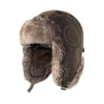 thumbnail image 1 of SGFCWSX Men's Trapper Faux Hat,Lampoon's Christmas Vacation Cousin Eddie Windproof Ear Neck Winter Leather Motorcycle Hat with Ear Flaps Coffee Free Size, 1 of 5
