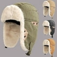 thumbnail image 1 of SGFCWSX Men's Winter Trapper Hat,Windproof with Ear Flaps Ski Warmer Thick Hat Green Free Size, 1 of 4