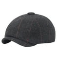 thumbnail image 1 of SGFCWSX Men's Wool Blend Cap,Casual Outdoor Wool Comfortable Octagonal Newsboy Black M, 1 of 3