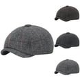 thumbnail image 1 of SGFCWSX Men's Wool Blend Cap,Comfortable Casual Outdoor Wool Octagonal Newsboy Gray M, 1 of 3