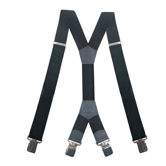 SGFCWSX Men's X-Back Suspenders, 4-Clip Adjustable Elastic Formal Casual Black