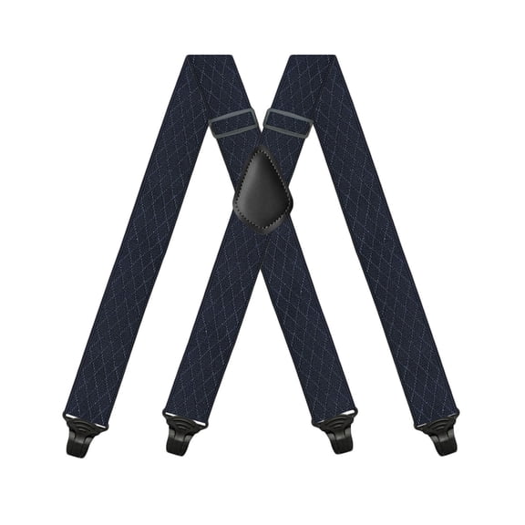 SGFCWSX Men's X-Back Suspenders, 4-Clip Elastic Adjustable Dress Black