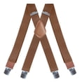 thumbnail image 1 of SGFCWSX Men's X-Back Suspenders, 4-Clip Elastic Adjustable Formal Casual Brown, 1 of 3