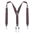 thumbnail image 1 of SGFCWSX Men's X-Back Suspenders, Adjustable 4-Clip Elastic Formal Casual Coffee, 1 of 4