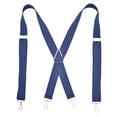 thumbnail image 1 of SGFCWSX Men's X-Back Suspenders, Elastic Adjustable 4-Clip Formal Casual Navy, 1 of 3