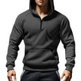 thumbnail image 1 of SGFCWSX Mens 1/4 Zip Pullover Fleece Hoodie Men Warm with Pocket Athletic Hooded Sweatshirt Gray Size L, 1 of 9