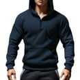 thumbnail image 1 of SGFCWSX Mens 1/4 Zip Pullover Fleece Hoodie Men with Pocket Athletic Warm Hooded Sweatshirt Navy Size S, 1 of 9