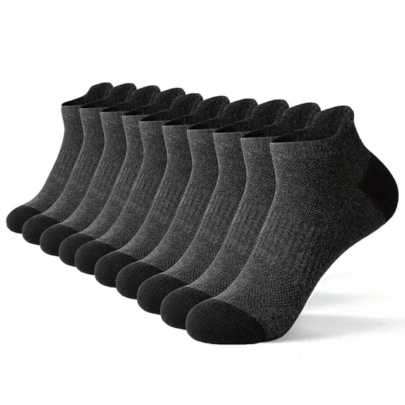 SGFCWSX Mens 5 Pairs Long Stockings,Casual Breathable Solid Color Crew Training Socks Gray S