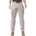 thumbnail image 1 of SGFCWSX Mens Cargo Pants– Casual Straight-Leg Utility Stretch Trousers Workwear Pants with Multiple Pockets Khaki Size 2XL, 1 of 9