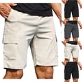thumbnail image 1 of SGFCWSX Mens Cargo Shorts, Casual Stretch Shorts for Men Relaxed Fit Above Knee Summer Shorts with Pockets Khaki Size M, 1 of 8