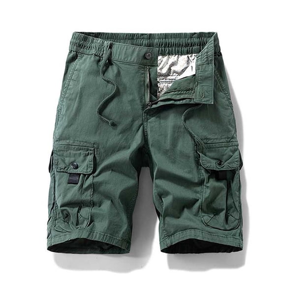 SGFCWSX Mens Cargo Shorts, Zipper Athletic Short Pants for Men Outdoor Hiking Lightweight Casual Shorts with Pockets Army Green Size L