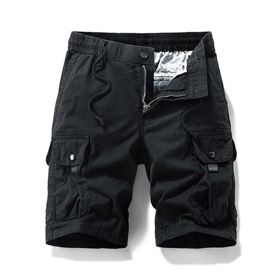 SGFCWSX Mens Cargo Shorts, Zipper Lightweight Outdoor Hiking Athletic Short Pants for Men Casual Shorts with Pockets Black Size 2XL