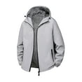 thumbnail image 1 of SGFCWSX Mens Casual Full Zip Hooded Windbreaker Fleece Lined Thermal Jacket for Cold Weather Gray Size 4XL, 1 of 3