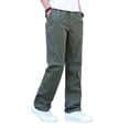 thumbnail image 1 of SGFCWSX Mens Casual Pants Elastic Waist Drawstring Loose Fit Straight Leg Cotton Trousers Army Green Size L, 1 of 7