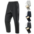 thumbnail image 1 of SGFCWSX Mens Fleece Pants, Solid Casual Comfort Elastic Waist Winter Sweatpants Black M, 1 of 3