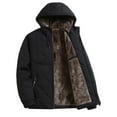 thumbnail image 1 of SGFCWSX Mens Fleece Winter Coats Men Hooded Quilted Warm with Pockets Hooded Puffer Jacket Black Size 2XL, 1 of 6