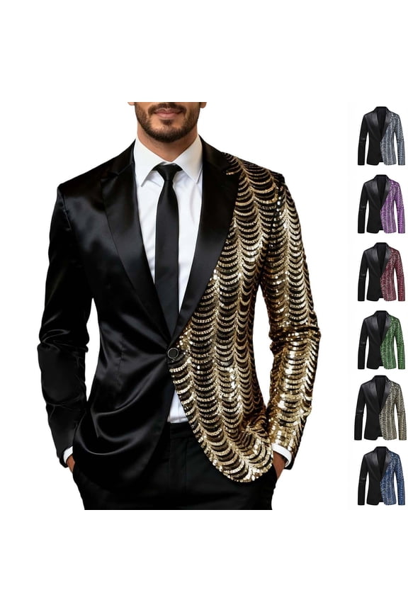 Mens Formal Blazer,Weddings Galas Evening Events Suit Blazer Gold Size 2XL