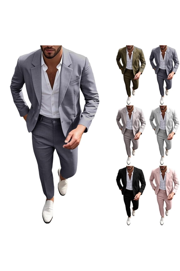 Mens Formal Suit Otfit Sets,Business and Semi-Formal Occasions Black Size S