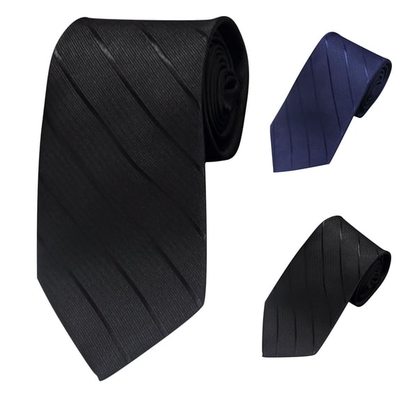 SGFCWSX Mens Formal Tie,Silk-Blend Jacquard Solid Business Neckties Black