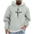thumbnail image 1 of SGFCWSX Mens Hooded Sweatshirt Men Oversized Fleece Casual Graphic Drawstring Sweatshirt Gray Size 4XL, 1 of 5