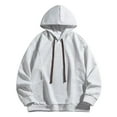 thumbnail image 1 of SGFCWSX Mens Hoodie Mens Fleece Sweatshirt Casual Regular with Drawstring Hood Pullover Gray Size L, 1 of 3