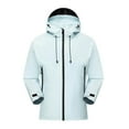thumbnail image 1 of SGFCWSX Mens Jackets with Hoods Zip Up Men Cozy Hiking Outdoor Windproof Waterproof Rain Coat Light Blue Size L, 1 of 7