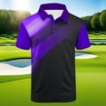 thumbnail image 1 of SGFCWSX Mens Polo Shirts Short Sleeve Quick-Dry Gradient Slim Fit Moisture-Wicking Casual Golf Shirts for Men Purple Size XL, 1 of 5