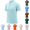 thumbnail image 1 of SGFCWSX Mens Polo Shirts Short Sleeve Slim Fit Casual Solid Quick-Dry Business Golf Shirts for Men Mint Green Size XL, 1 of 10