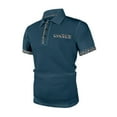 thumbnail image 1 of SGFCWSX Mens Polo Shirts Short Sleeve Woven Paisley Pattern Slim Fit Casual Golf Shirts for Men Blue Size XL, 1 of 5