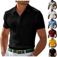 thumbnail image 1 of SGFCWSX Mens Polo Shirts Slim Fit Textured Knit Short Sleeve Casual Daily Golf Shirts for Men Black Size S, 1 of 10