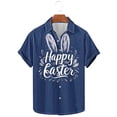thumbnail image 1 of SGFCWSX Mens Short Sleeve Button Down Shirts, Men's Loose Fit Easter Print Button Up Shirt for Festive Outfits White Size 3XL, 1 of 5