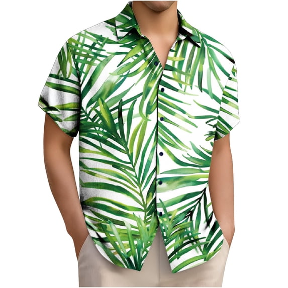 SGFCWSX Mens Short Sleeve Button Down Shirts, Men's Loose Fit Floral Print Button Up Shirt for Summer Outfits Multicolor Size 4XL