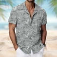 thumbnail image 1 of SGFCWSX Mens Short Sleeve Button Down Shirts, Men's Loose Fit Graphic Print Button Up Shirt for Beach Vacation Multicolor Size 3XL, 1 of 8