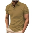 thumbnail image 1 of SGFCWSX Mens Short Sleeve Slim Fit Polo Shirts Casual Quick-Dry Moisture Wicking Casual Golf Shirts for Men Khaki Size M, 1 of 5