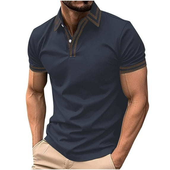 SGFCWSX Mens Short Sleeve Slim Fit Polo Shirts Moisture Wicking Classic Casual Casual Golf Shirts for Men Dark Gray Size L