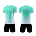 thumbnail image 1 of SGFCWSX Mens Soccer Set 2 Piece Gradient Quick Dry Short Sleeve Shirt and Shorts Football Training Uniform Outfit Mint Green Size S, 1 of 4
