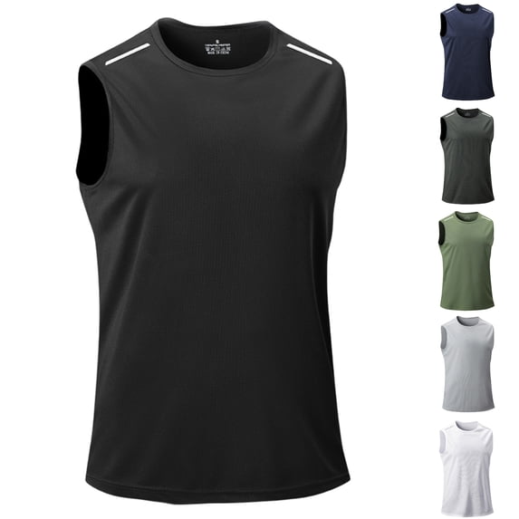 SGFCWSX Mens Tank Tops Breathable Quick Dry Sleeveless Shirts Lightweight Athletic Tops for Workout Gym Running Training Black Size 3XL