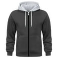 thumbnail image 1 of SGFCWSX Mens Zip Up Hoodie Big & Tall Men Regular Lightweight Long Sleeve Jacket Dark Gray Size S, 1 of 2