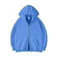 thumbnail image 1 of SGFCWSX Mens Zip Up Hoodie Oversized Hoodies Men Lightweight Casual Hooded Sweatshirt Blue Size 2XL, 1 of 6
