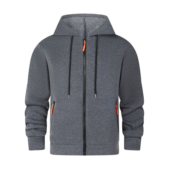 SGFCWSX Mens Zip Up Hoodie with Pockets Men Oversized Regular Lightweight Relaxed Sweatshirt Jacket Dark Gray Size XL