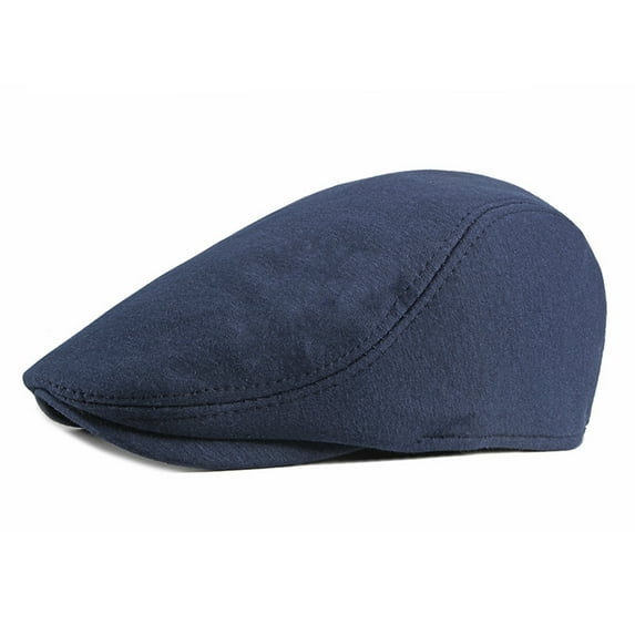 SGFCWSX Newsboy Caps for Men,Adjustable Flat Retro Warm Protection Head Beret Hat Navy Free Size