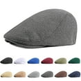 thumbnail image 1 of SGFCWSX Newsboy Caps for Men,Retro Warm Protection Adjustable Flat Head Beret Hat Gray Free Size, 1 of 5