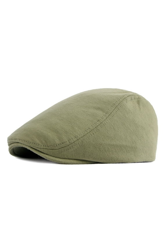 Newsboy Caps for Men,Retro Warm Protection Adjustable Flat Head Beret Hat Green Free Size