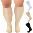 thumbnail image 1 of SGFCWSX Oversized Athletic Compression Socks,Moisture-Wicking Nurse High Running Fitness Athletic Socks Beige 2XL, 1 of 4