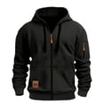 thumbnail image 1 of SGFCWSX Oversized Hoodies for Men Zip Up Lightweight Outdoor Athletic Sweatshirt Jacket Black Size 3XL, 1 of 6
