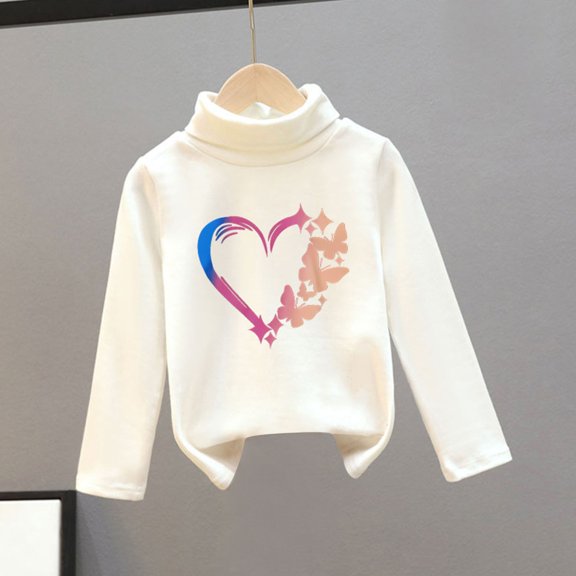 SGFCWSX Oversized Sweatshirt for Girls Crew Neck Print Pullover Top Kids Soft Fleece Lined Sweatshirts White Size 8 Years