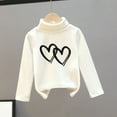 thumbnail image 1 of SGFCWSX Oversized Sweatshirt for Girls Crew Neck Print Pullover Top Kids Winter Fleece Lined Sweatshirts White Size 6 Years, 1 of 3