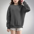 thumbnail image 1 of SGFCWSX Oversized Sweatshirt for Girls Crew Neck Solid Color Pullover Top Kids Long Sleeve Sweatshirts Gray Size 9 Years, 1 of 4