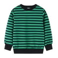 thumbnail image 1 of SGFCWSX Oversized Sweatshirt for Girls Fleece Striped Pullover Top Kids Crew Neck Sweatshirts Green Size 7 Years, 1 of 2